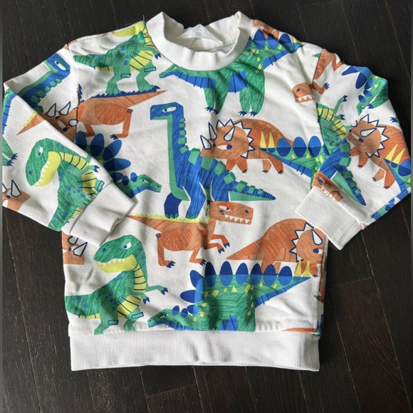 H&M Blue and Green Dinosaur Print Top - Picture 1 of 2